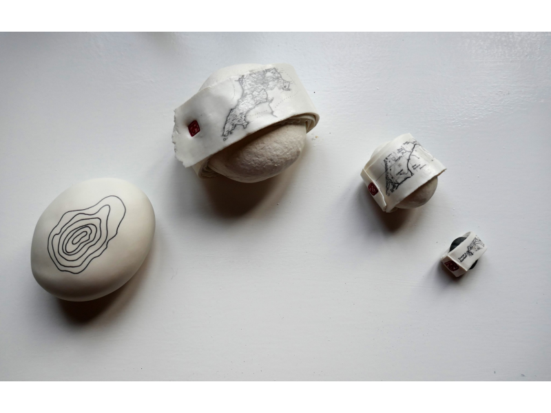 Porcelain Clay Contour and Map Stones I, II and III