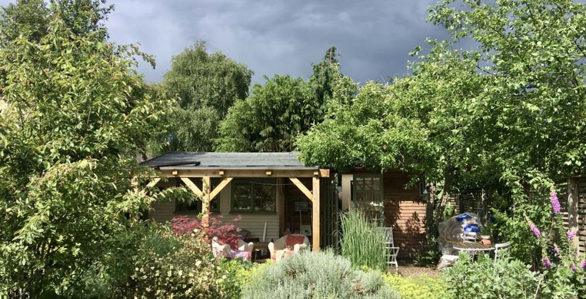 Garden and studio from the house