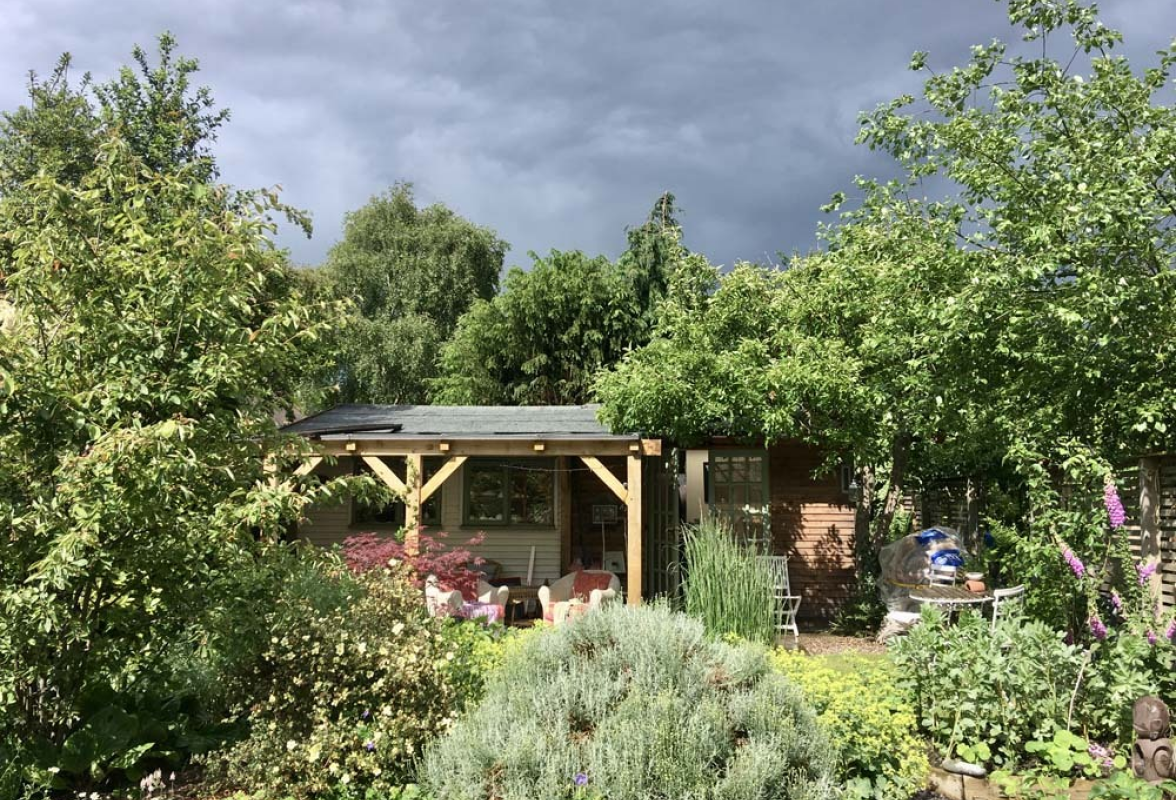 Garden and studio from the house