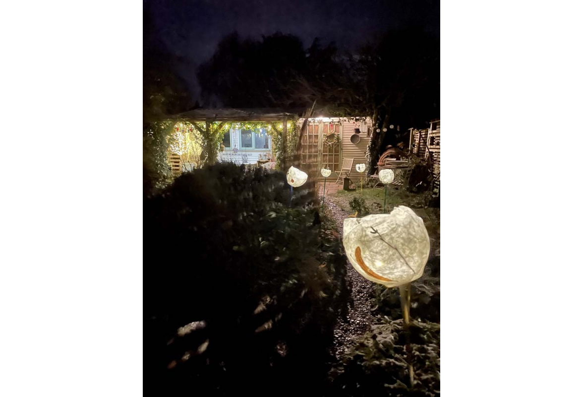 Lantern lit path to studio