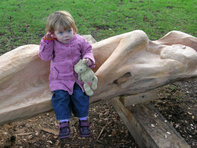 Jessie testing the bench