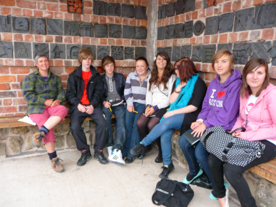 Ruth with sixth form students