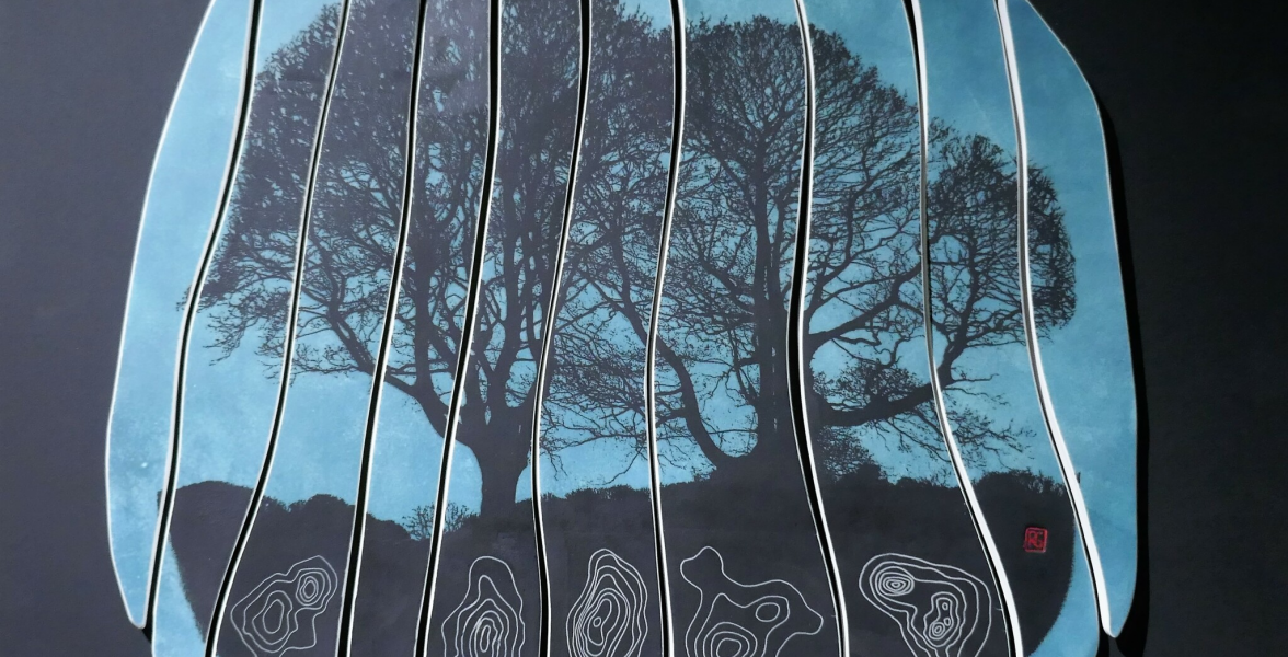 Dusk Tree Contours 