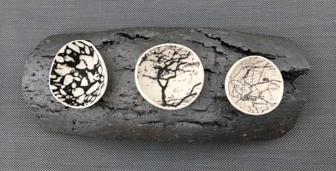 Bowls on brick branch
