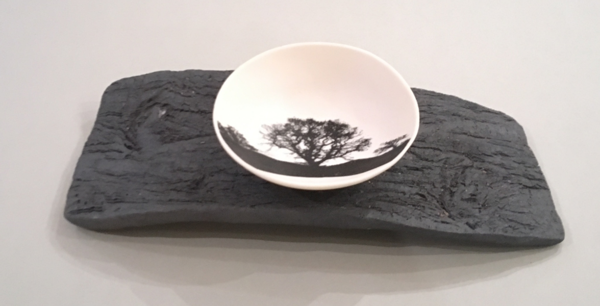 Tree Bowl on wood print stand