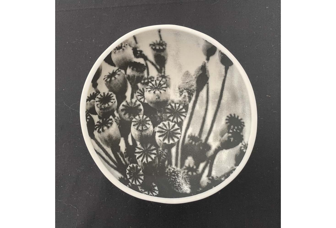 Poppy seed heads bowl