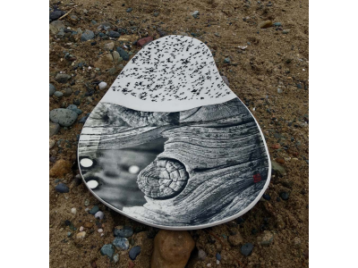 Screen printed bowl on the beach