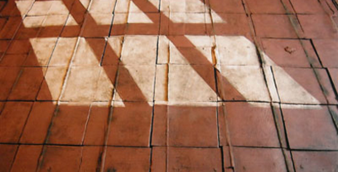 Illusion of Light - Porcelain paperclay inlaid into brick tectures pviors - unfired
