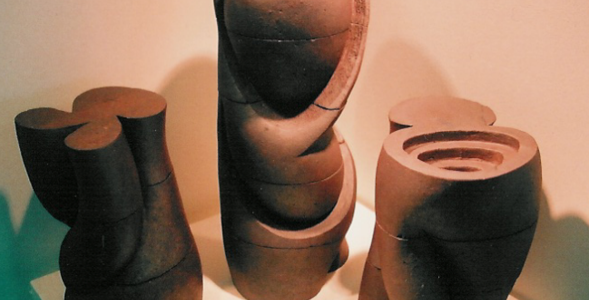 Three small brick sculptures unfired