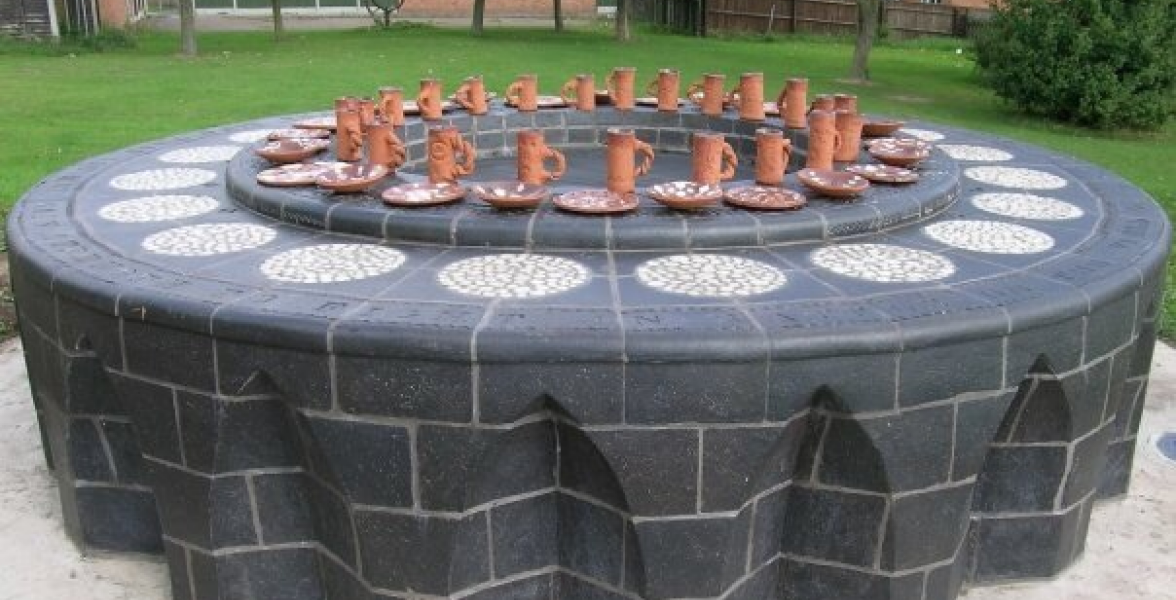 The Kings Table with childrens medieval ceramics