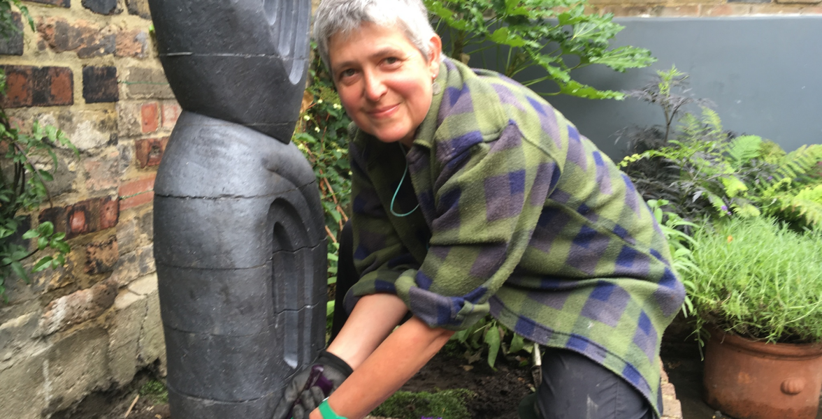 Ruth doing the finishing touches