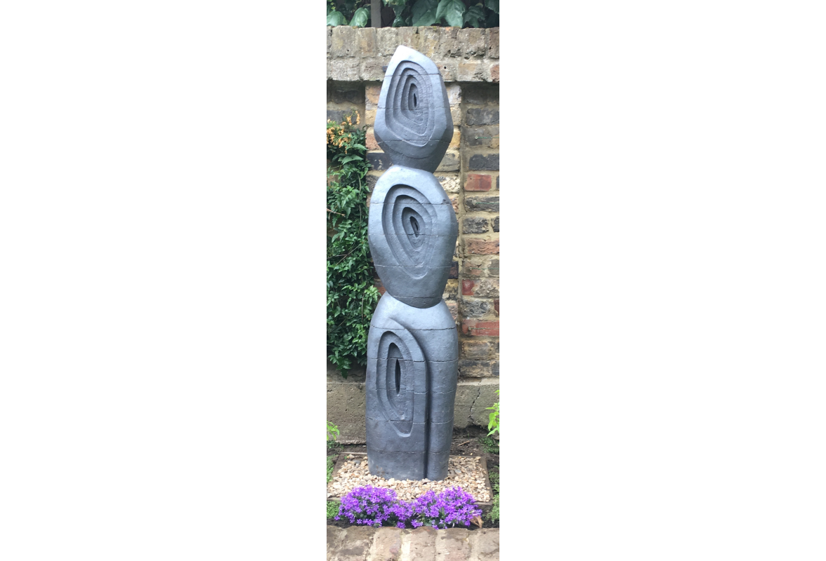 Carved brick garden sculpture - private commission  