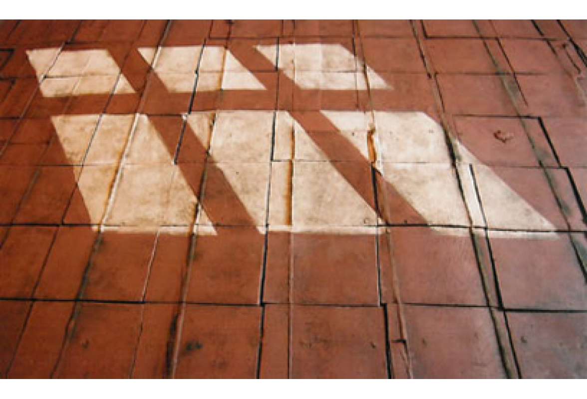 Illusion of Light - Porcelain paperclay inlaid into brick tectures pviors - unfired