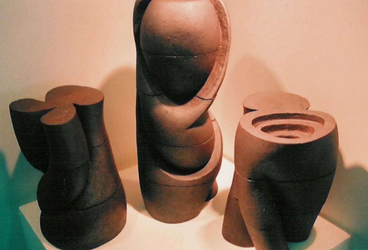 Three small brick sculptures unfired