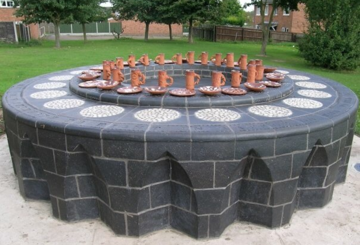 The Kings Table with childrens medieval ceramics