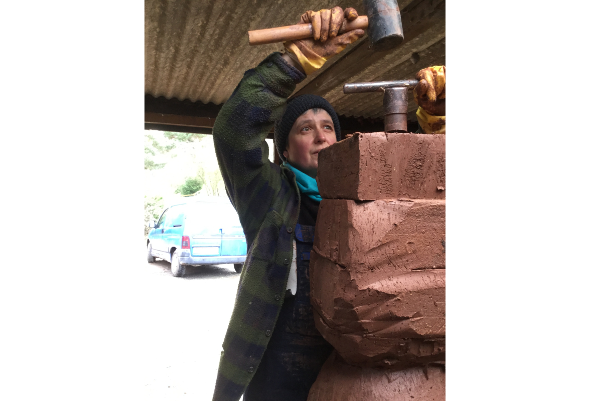 Putting central holes in bricks for internal structure