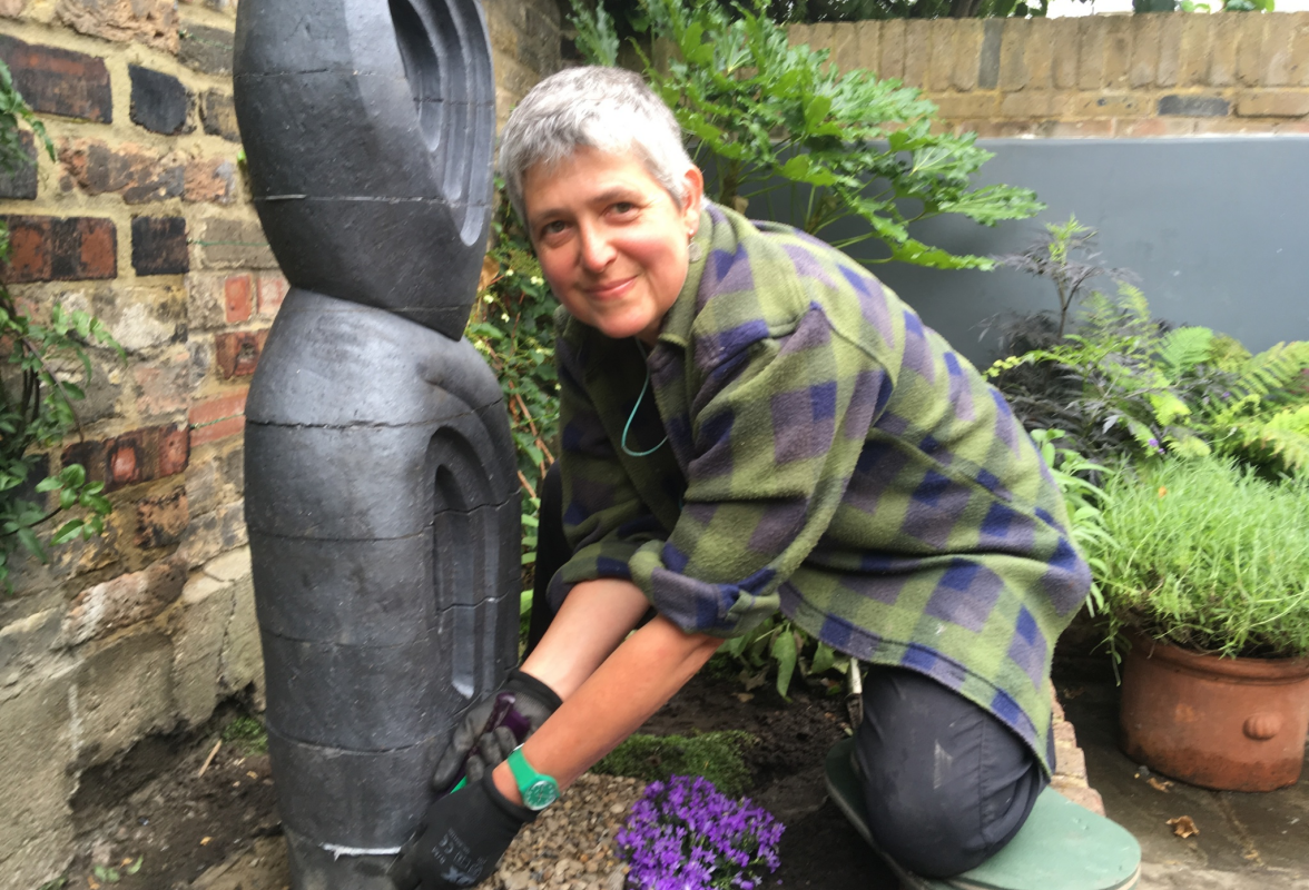 Ruth doing the finishing touches