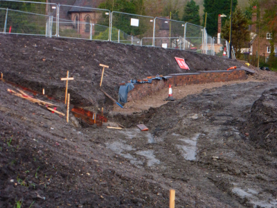 Wall construction pre landscaping