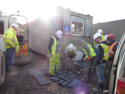 Delivering brick work to site