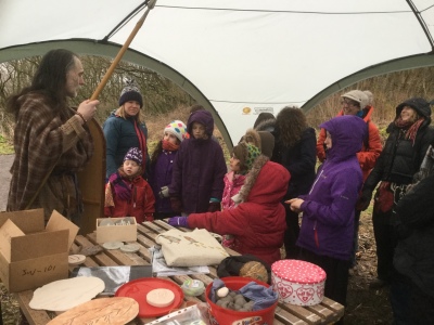 a cold workshop outdoors in February