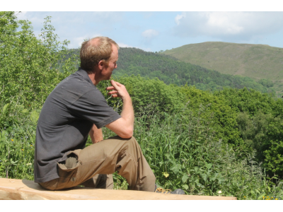 Joe on bench enjoying the view