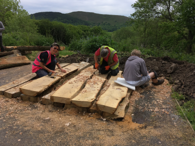 Chiselling out to insert tiles