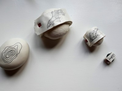 Porcelain Clay Contour and Map Stones I, II and III