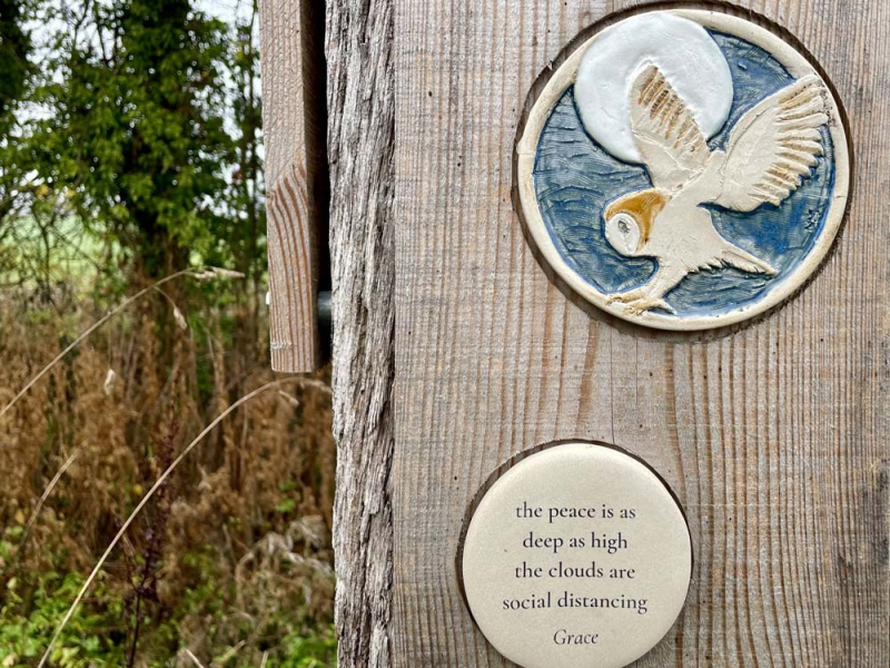 Tiles details...owl and poems