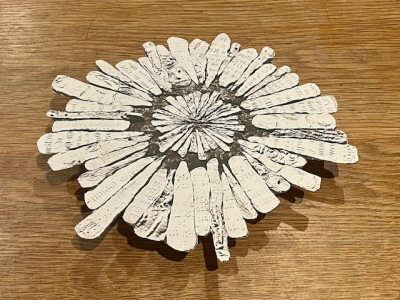 Testing Earth piece on paper