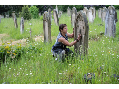 Ruth in cemetery