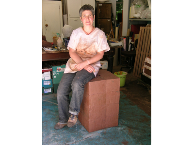 Ruth ready to start carving