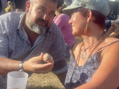 With brother Matthew holding Dad's memory stone. His ashes are contained within.